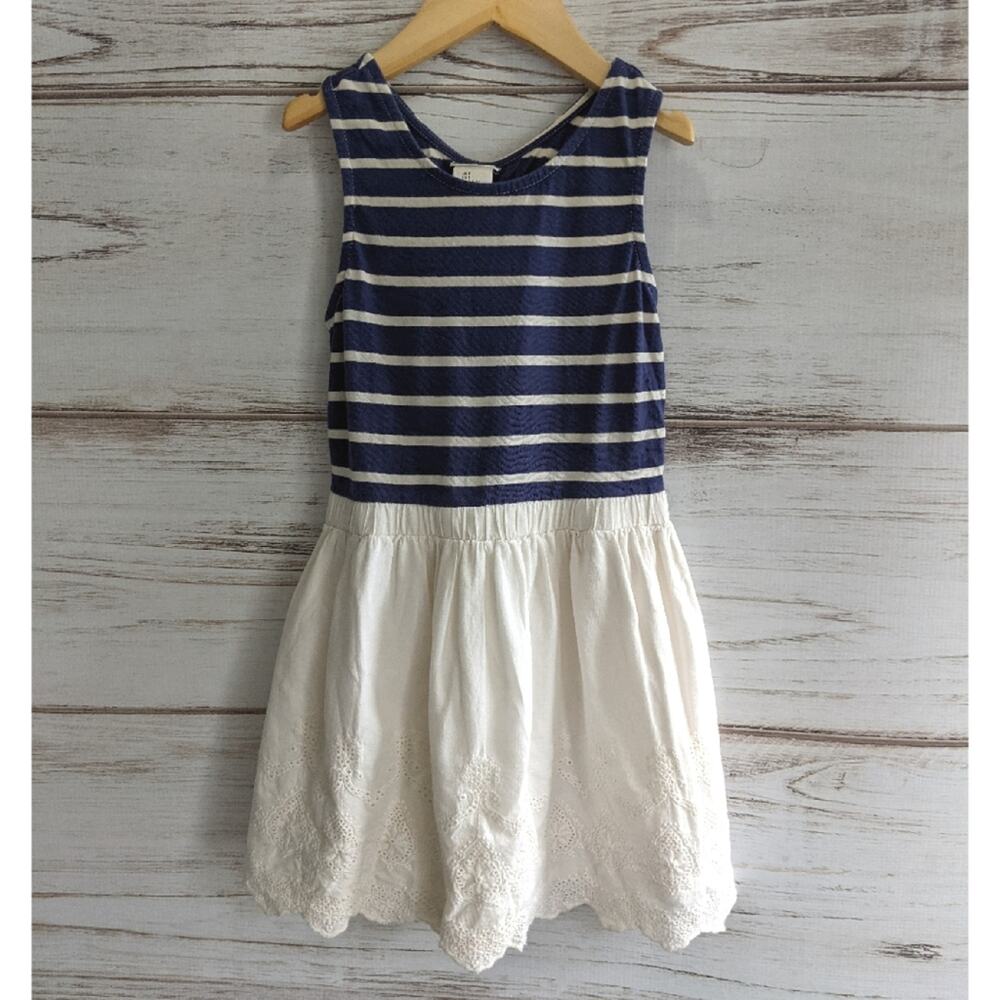 Max Studio Stripe and Eyelet Girls Dress sz 5